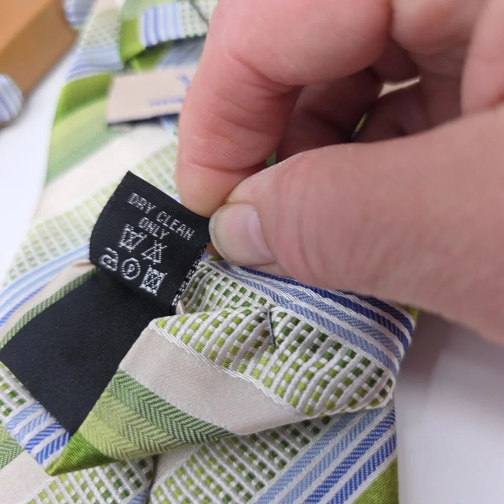 Y&G Tie Mens Green Striped Silk Pocket Scarf 8x8 & Cufflinks Set 58